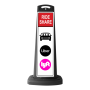 Black Vertical Sign - Red Ride Share & Logo Message