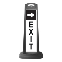 Valet Black Vertical Sign - EXIT & Arrow Message