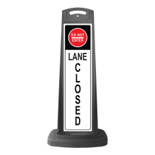 Lane Closed Black Vertical Panel