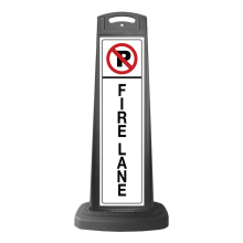 Valet Black Vertical Sign - No Parking Fire Lane Message