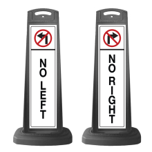 Valet Black Vertical Sign - No Left/No Right Message
