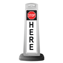 Valet White Vertical Panel w/Stop Here Reflective Sign P10