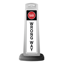 Valet White Vertical Panel w/Do Not Enter Wrong Way Reflective Sign P11