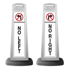 Valet White Vertical Panel w/No Left/No Right Reflective Sign P13