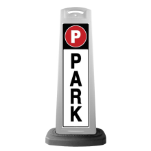 Valet White Vertical Panel w/PARK Reflective Sign P1