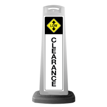 White Vertical Sign - Low Clearance Message