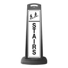 Black Vertical Sign - Stairs Message