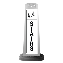 White Vertical Sign - Stairs Message