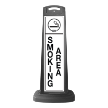 Black Vertical Sign - Smoking Area Message