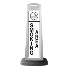White Vertical Sign - Smoking Area Message