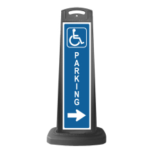 Black Vertical Sign - Handicap Parking Message