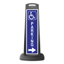 Black Vertical Sign - Handicap Parking Message