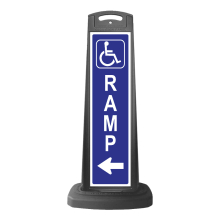 Black Vertical Sign - Handicap Ramp Message