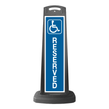 Black Vertical Sign - Handicap Reserved Message