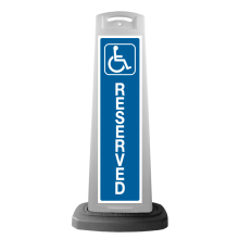 Valet White Vertical Panel w/Handicap Reserved Reflective Sign P45