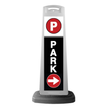 Valet White Vertical Panel w/PARK & Arrow Reflective Sign P4