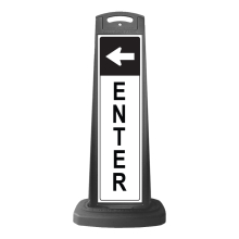 Black Vertical Sign - Enter & Arrow Message