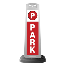 Valet White Vertical Panel w/Red Background & PARK Sign P6