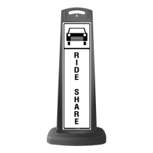 Black Vertical Sign - Ride Share Logo Message