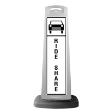 White Vertical Sign - Ride Share Message