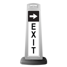 White Vertical Sign - EXIT & Arrow Message