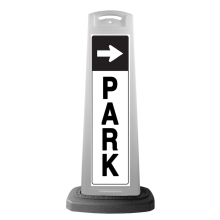 Valet White Vertical Panel w/PARK & Arrow Reflective Sign P8