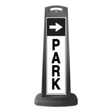 Valet Black Vertical Sign - PARK & Arrow Message