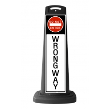 Valet Black Vertical Sign - Do Not Enter & Wrong Way Message  