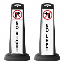 Valet Black Vertical Sign - No Left/No Right Message