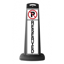 Valet Black Vertical Sign - No Parking & Reserved Message