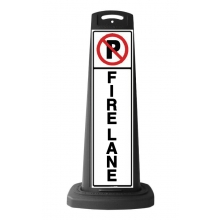 Valet Black Vertical Panel w/No Parking Fire Lane Reflective Sign P18
