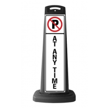 Valet Black Vertical Sign - No Parking & At Anytime Message