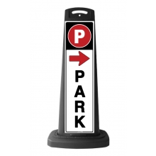 Valet Black Vertical Sign - Park & Arrow Message