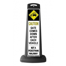 Caution Black Vertical Sign - Gate Arm Warning Message