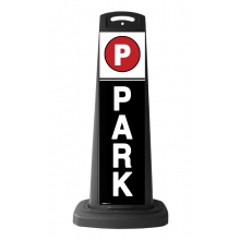 Valet Black Vertical Sign - Black Background & Park Message