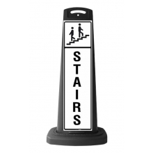 Black Vertical Sign - Stairs Message