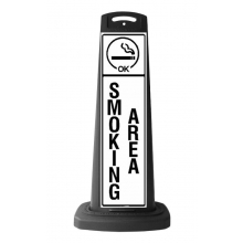 Valet Black Vertical Panel w/Smoking Area Reflective Sign P38
