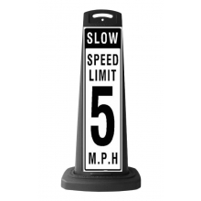 Valet Black Vertical Panel w/Slow Speed Limit Reflective Sign P42