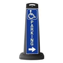 Black Vertical Sign - Handicap Parking Message