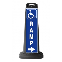 Black Vertical Sign - Handicap Ramp Message