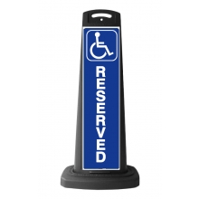 Black Vertical Sign - Handicap Reserved Message