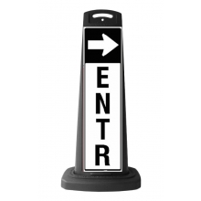Black Vertical Sign - Enter & Arrow Message