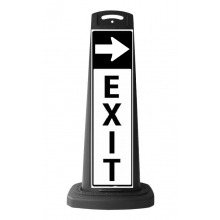 Valet Black Vertical Sign - EXIT & Arrow Message