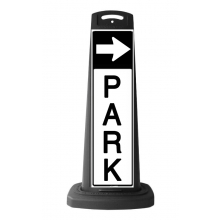 Valet Black Vertical Sign - PARK & Arrow Message