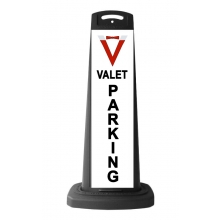 Valet Black Vertical Panel w/Valet Parking Reflective Sign V14