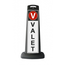 Valet Black Vertical Panel w/Reflective Sign V2