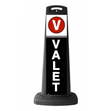 Black Vertical Sign w/Black Background & Valet Message