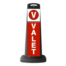 Valet Black Vertical Sign w/Red Background 