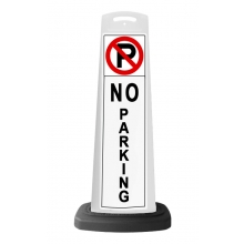 White Vertical Sign - No Parking Message