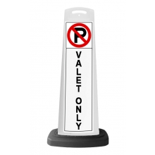 White Vertical Sign - No Parking Valet Only Message